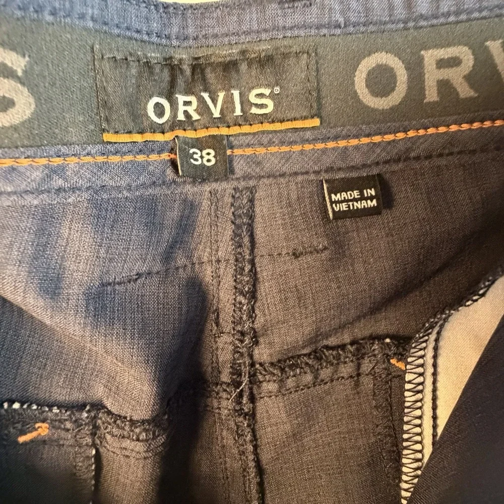 Orvis Men's 38 Shorts Blue Performance Lightweight Hiking Golf Flat Front EXC